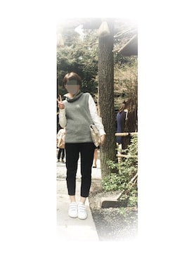 「アイテム（クラッチバッグ、グレー系）」を使った、__achaco__さん（レディース・155cm）の春コーディネート