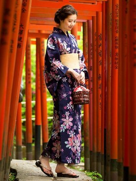 「祭り」｜「アイテム（アクセサリー）」を使った、ハニーズさん（レディース・160cm）の夏コーディネート