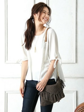 「アイテム（バッグ、グリーン系）」を使った、ハニーズさん（レディース・160cm）の夏コーディネート