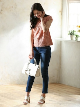 「オフィススタイル」｜「アイテム（パンツ）」を使った、ハニーズさん（レディース・160cm）の夏コーディネート