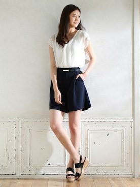 「オフィススタイル」｜「アイテム（パンツ）」を使った、ハニーズさん（レディース・160cm）の夏コーディネート