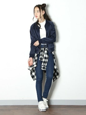 「Honeys」｜「アイテム（ジャケット/アウター）」を使った、ハニーズさん（レディース・160cm）の秋コーディネート
