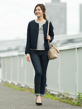 「Honeys」｜「アイテム（ジャケット/アウター）」を使った、ハニーズさん（レディース・160cm）の秋コーディネート