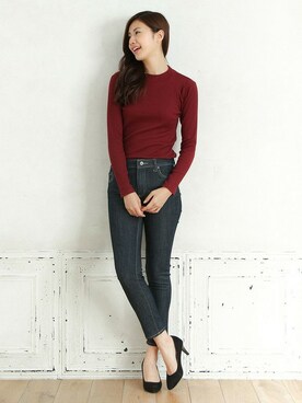 「ボルドー」｜ハニーズさん（レディース・160cm）の秋コーディネート