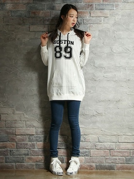 「Honeys（ハニーズ）のアイテム（パンツ）」を使った、ハニーズさん（レディース・160cm）の秋コーディネート