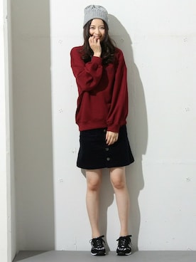 「Honeys（ハニーズ）のアイテム（トップス）」を使った、ハニーズさん（レディース・160cm）の秋コーディネート