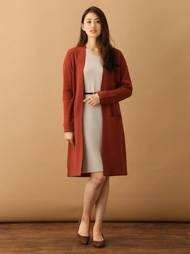 「ロングカーディガン」｜ハニーズさん（レディース・160cm）の秋コーディネート