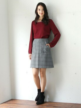 「Honeys（ハニーズ）のアイテム（トップス）」を使った、ハニーズさん（レディース・160cm）の秋コーディネート