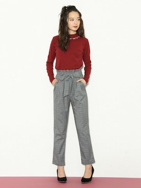 「ボルドー」｜ハニーズさん（レディース・160cm）の秋コーディネート