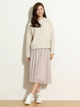 「Honeys（ハニーズ）のアイテム（トップス）」を使った、ハニーズさん（レディース・160cm）の秋コーディネート