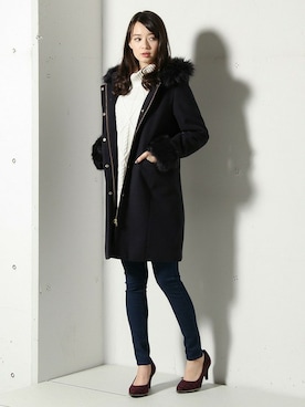 「Honeys」｜「アイテム（ジャケット/アウター）」を使った、ハニーズさん（レディース・160cm）の冬コーディネート