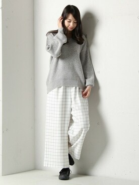 「Honeys（ハニーズ）のアイテム（パンツ）」を使った、ハニーズさん（レディース・160cm）の冬コーディネート