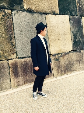 「ハットコーデ」｜.ym22さん（メンズ・170cm）の冬コーディネート