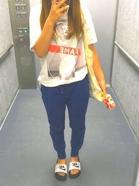 「21MEN（トゥエンティーワンメン）のアイテム」を使った、ゔぃゔぃあんさん（レディース・157cm）の夏コーディネート