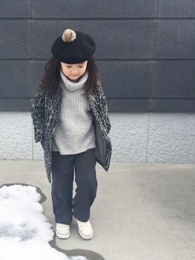 「ZARA KIDS」｜「アイテム（ノーカラージャケット）」を使った、lovekoさん（キッズ・110cm）の冬コーディネート