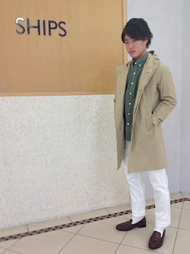 「SHIPS（シップス）のアイテム（モッズコート）」を使った、渡邊さん（メンズ・172cm）の冬コーディネート