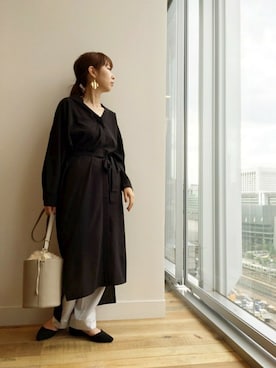 「JEANASIS（ジーナシス）のアイテム（シャツワンピース）」を使った、JEANASIS  STAFFさん（レディース・157cm）の秋コーディネート