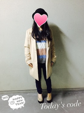「chuxxx（チュウ）のアイテム（ジャケット/アウター）」を使った、みなちゅんさん（レディース・147cm）の冬コーディネート