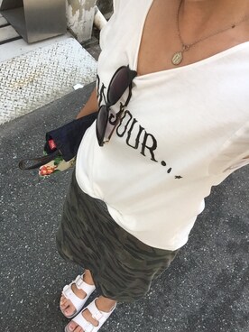 「TMT（ティーエムティー）のアイテム（バッグ）」を使った、kanakoさん（レディース・154cm）の夏コーディネート