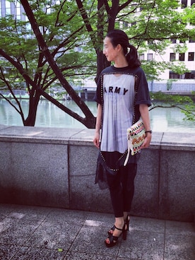 「DRYCLEANONLY（ドライクリーンオンリー）のアイテム」を使った、MISAさん（レディース・165cm）の夏コーディネート