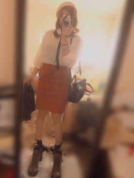 「w closet」｜「アイテム（ハンチング/ベレー帽）」を使った、＊み＊フォローと♡くれたら喜びますさん（レディース・167cm）の秋コーディネート