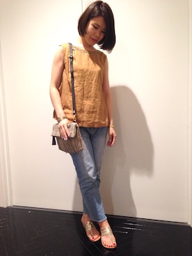 「NANO universe（ナノユニバース）のアイテム（サンダル）」を使った、nano・universe 梅田 STAFFさん（レディース・160cm）の夏コーディネート