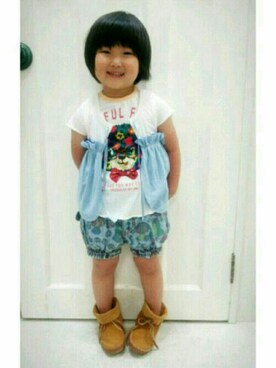 「アイテム（ベスト）」を使った、SU-SANさん（キッズ・110cm）の春コーディネート