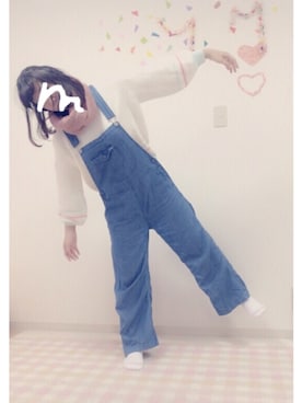 「フェリシモ（フェリシモ）のアイテム（つなぎ/オールインワン）」を使った、maiさん（レディース・158cm）の秋コーディネート