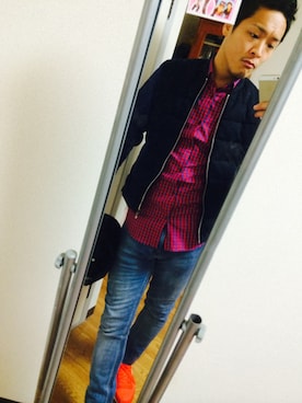 「蛍光色」｜Yuya Nishidaさん（メンズ・170cm）の冬コーディネート