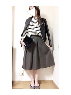 「JELLY BEANS」｜「アイテム（ライダースジャケット）」を使った、piiさん（レディース・165cm）の秋コーディネート