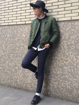 「hat」｜AnAnさん（メンズ・183cm）の冬コーディネート