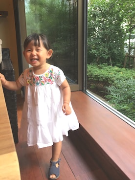 「PEEP ZOOMのアイテム（サンダル）」を使った、cocoさん（キッズ・90cm）の秋コーディネート