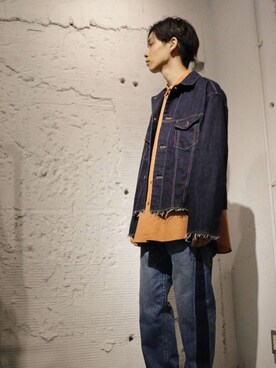 「bukht」｜「アイテム（デニムジャケット）」を使った、＊さん（メンズ・172cm）の秋コーディネート