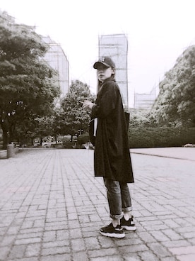 「moussy」｜「アイテム（ステンカラーコート）」を使った、claireeeee-_さん（レディース・166cm）の春コーディネート