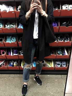 「moussy」｜「アイテム（ステンカラーコート）」を使った、claireeeee-_さん（レディース・166cm）の春コーディネート