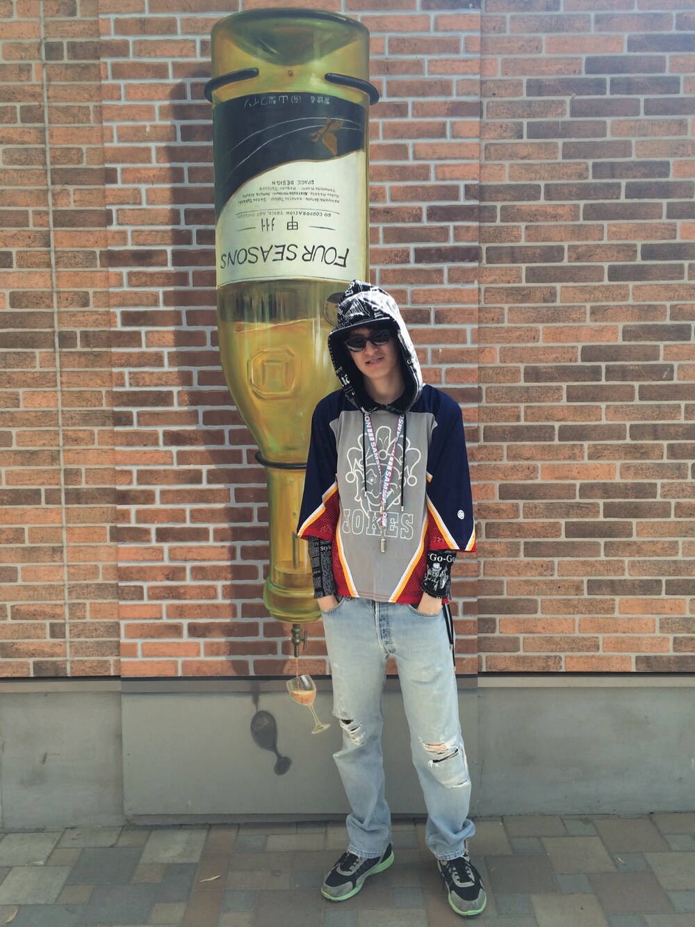 「UNIF、john galliano、メッシュ、ＧＷ、富士急ハイランド、帽子くん」｜「SUPRAのSUPRA OWEN MID 　SNAKE PRINT/BLACK/PALE GRN（その他、その他）」を使った、やんねさん（メンズ・180cm）の春コーディネートの1枚目の写真