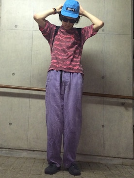 「WOZ?のアイテム」を使った、やんねさん（メンズ・180cm）の夏コーディネート