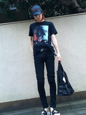 「M.Y.O.B（エム.ワイ.オー.ビー）のアイテム（帽子）」を使った、やんねさん（メンズ・180cm）の夏コーディネート
