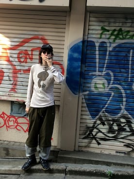 「M.Y.O.B（エム.ワイ.オー.ビー）のアイテム」を使った、やんねさん（メンズ・180cm）の春コーディネート