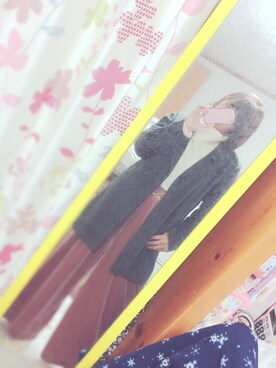 「Who'sWho（フーズフー）のアイテム（チェスターコート、グレー系）」を使った、tamu＊さん（レディース・160cm）の秋コーディネート