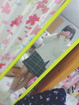 「Who'sWho（フーズフー）のアイテム（ニット/セーター、ホワイト系）」を使った、tamu＊さん（レディース・160cm）の秋コーディネート