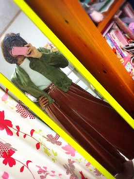 「RETRO GIRL（レトロガール）のアイテム（その他パンツ、ピンク系）」を使った、tamu＊さん（レディース・160cm）の冬コーディネート