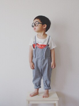 「bobochoses」｜「アイテム（サロペット/オーバーオール）」を使った、mahさん（キッズ・90cm）の夏コーディネート