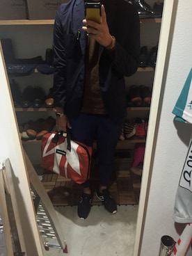 「FREITAG（フライターグ）のアイテム（バッグ、レッド系）」を使った、Kiyoshi  Yoshikaneさん（メンズ・184cm）の秋コーディネート
