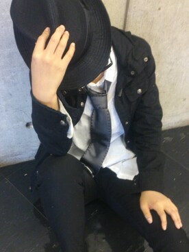 「COMME CA DU MODE（コムサデモード）のアイテム（ハット、ブラック系）」を使った、ゆーりんりんさん（レディース・160cm）の秋コーディネート