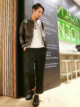 「HARE（ハレ）のアイテム（スタジャン）」を使った、HAREWEBSTAFF/KONDOさん（メンズ・174cm）の夏コーディネート
