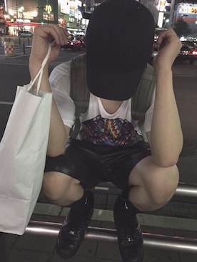 「TRAVSのアイテム（キャップ、ブラック系）」を使った、kouheiさん（メンズ・171cm）の夏コーディネート