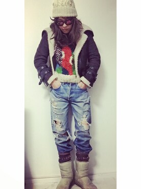 「Monkey Flip（モンキーフリップ）のアイテム」を使った、Kotomi Minagawaさん（レディース・169cm）の秋コーディネート