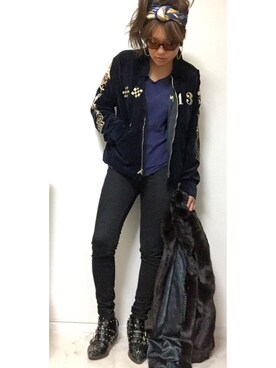 「アイテム（カバーオール）」を使った、Kotomi Minagawaさん（レディース・169cm・20代）の冬コーディネート