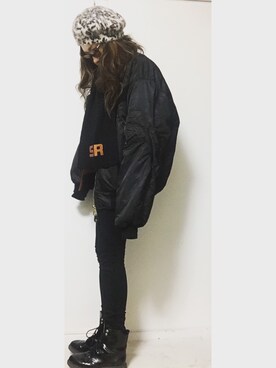 「Monkey Flip（モンキーフリップ）のアイテム」を使った、Kotomi Minagawaさん（レディース・169cm）の冬コーディネート